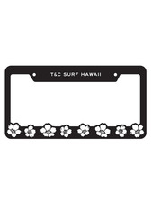 T&C Surf ALOHA Auto License Plate Frame Hawaii Black White Cherry Cherry