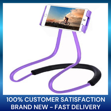 Lazy Cell Phone Holder - Universal to Wear Around Neck Purple