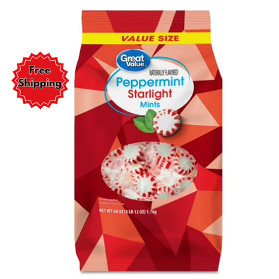 Great Value Peppermint Starlight Mints Hard Candy, 60 oz.