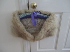 Vintage Handmade Natural Ivory Fox Fur Stole Shrug Wrap Bridal 41 2 Pelts