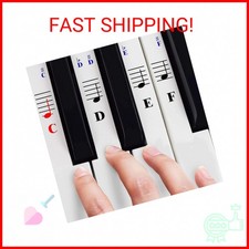 QMG Piano Stickers for 49/61/ 76/88 Key Keyboards   Transparent and Removable; M