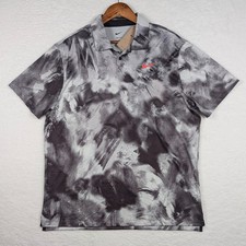 Nike Polo Shirt Mens Large Gray Ombre Golf Tour Performance Stretch Dri-FIT