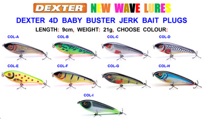 DEXTER 9cm BABY BUSTER JERK BAIT PLUG KÖDER SAVAGE GEAR RAPALA STRIKE PRO SALMO