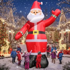 10FT Christmas Inflatables Santa Claus Outdoor Decoration, Giant Blow up Sant...