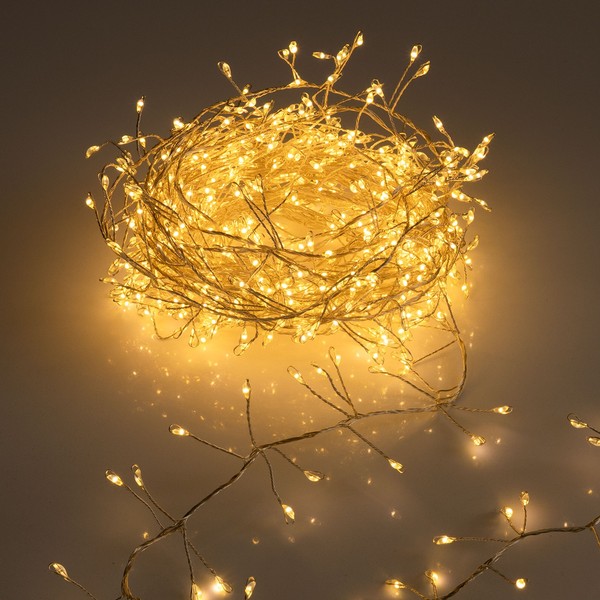 Micro Cluster Lichterkette 720 Led Warmweiß - 720 Cm - BüSchel Leuchtdraht AußEn-image