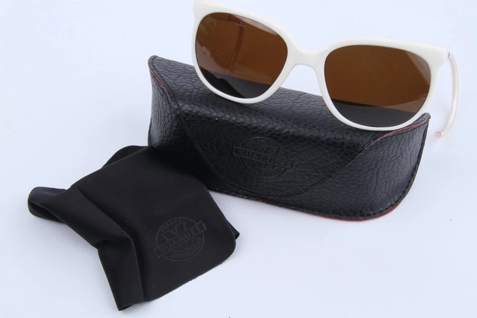 359 $ Nuevo Gafas de sol vintage Vuarnet 002 blanco gancho con cable PX5000 lentes marrón oscuro Foto 4 de 4