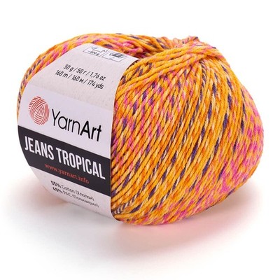 Yarnart Jeans Tropical Multicolor Cotton Acrylic Yarn For Knitting And Crochet