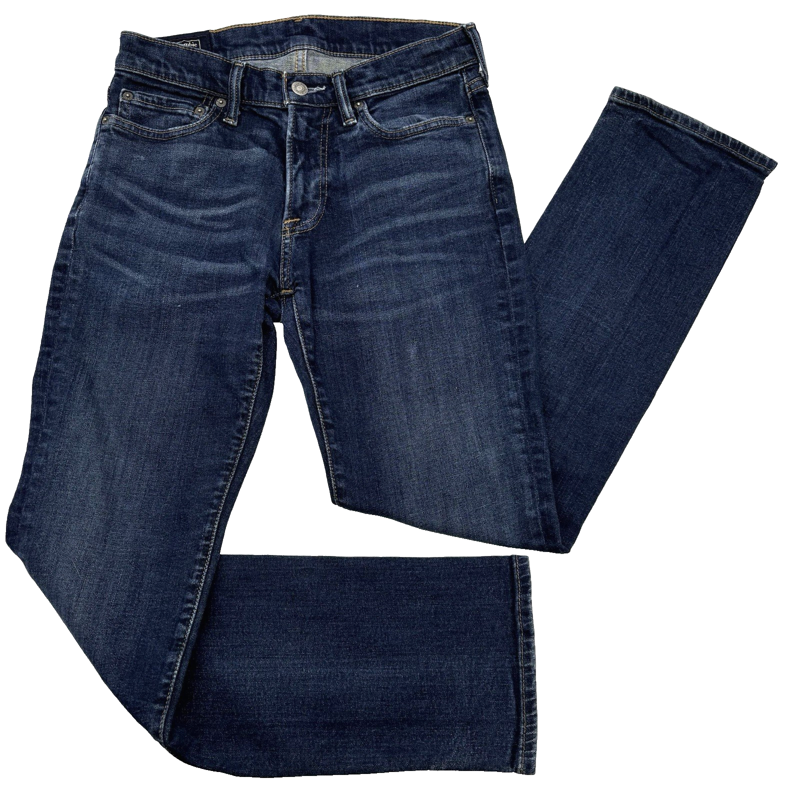 2010 Abercrombie & Fitch KENNAN Straight Dark Wash Distressed Skinny Jean 28x30