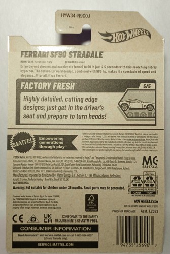 2025 Hot Wheels FERRARI SF90 STRADALE F40 RED LOT OF 2 Obe Has Cracked Bubble - Picture 8 of 9