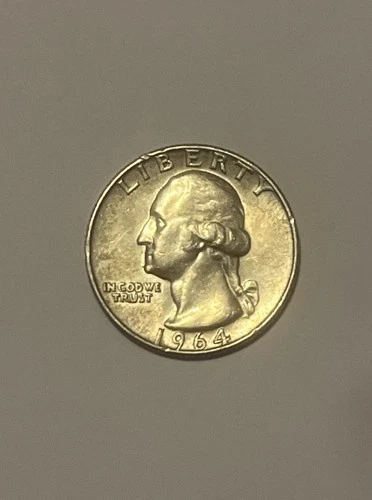 1964 Washington Quarter - 90% Silver - Circulated Coin AU