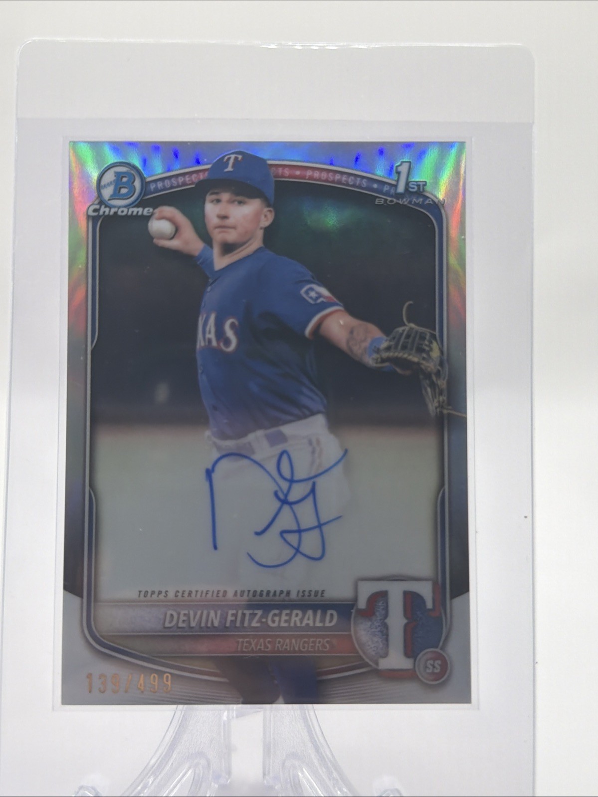 2025 Bowman Chrome - Prospect Autographs Devin Fitz-Gerald CPA-DF Refractor /499
