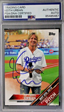 Keith Urban C&W Singer Signed Card 2016 Topps First Pitch Autograph DODGERS PSA