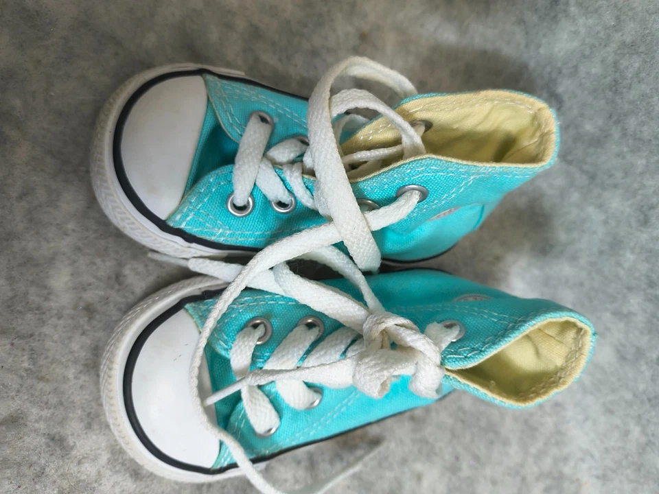 Converse Chuck Taylor Teal All Star Zapatos Tenis Hightop Infantil Niño Pequeño 4 Foto 3 de 4