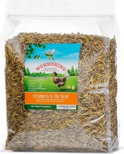 5LB Dried Mealworms, Great Treat for Chicken, Duck, Birds, Reptile, Hamster