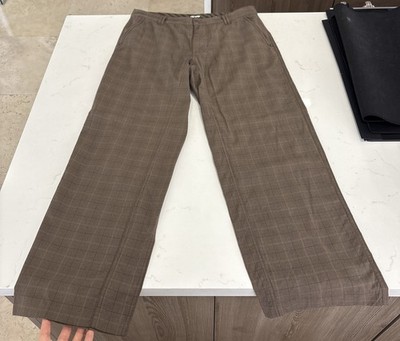 Lululemon Wet Dry Warm Pants Men 33X31 Brown Plaid Limited Edition Chino Golf