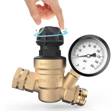 RVGUARD RV Water Pressure Regulator Valve With An Adjustable Knob, NO Tool