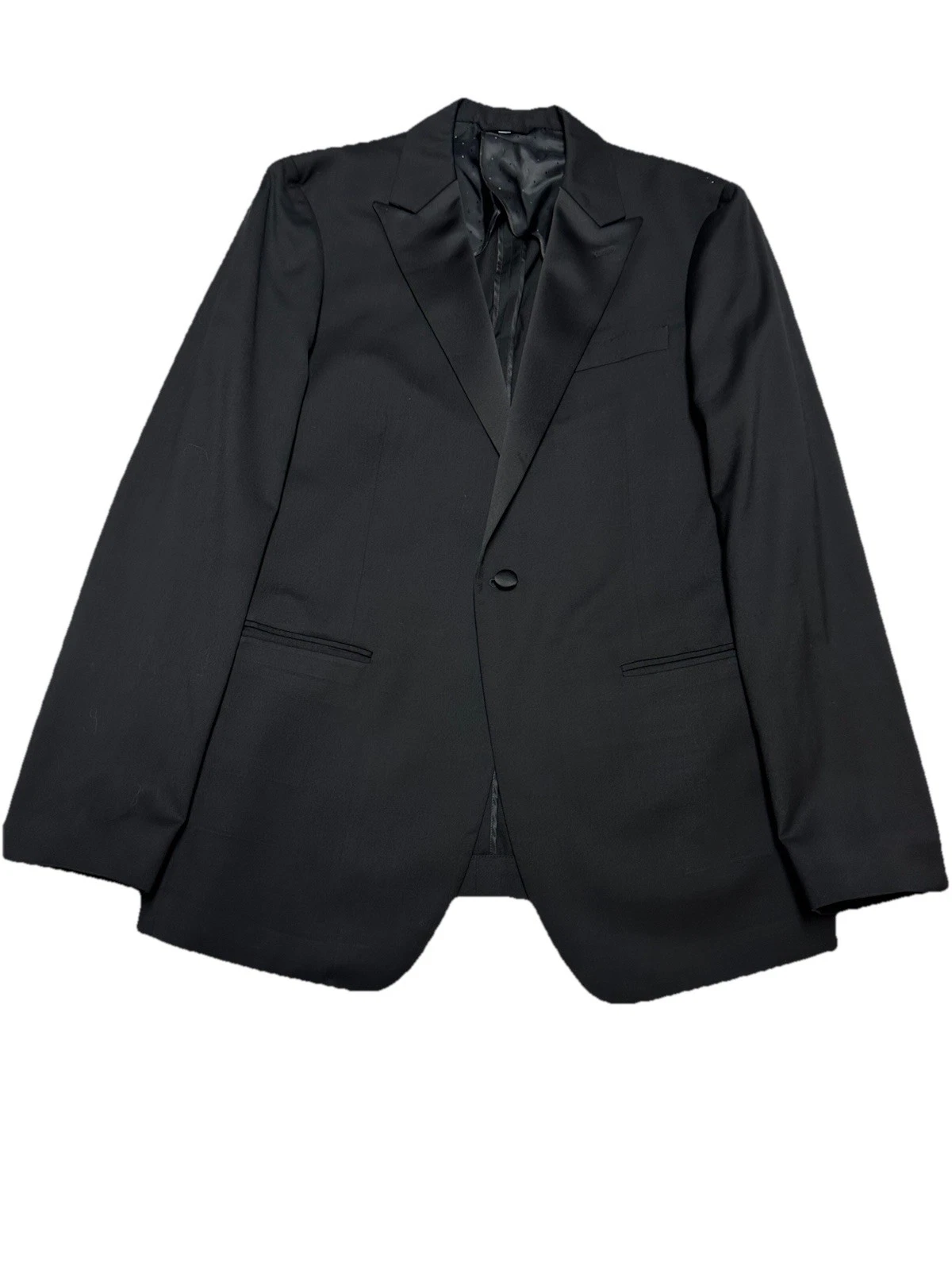 Bonobos Blazer Mens 42L Black Wool Stretch Tuxedo Coat Athletic Jacket 1 Button