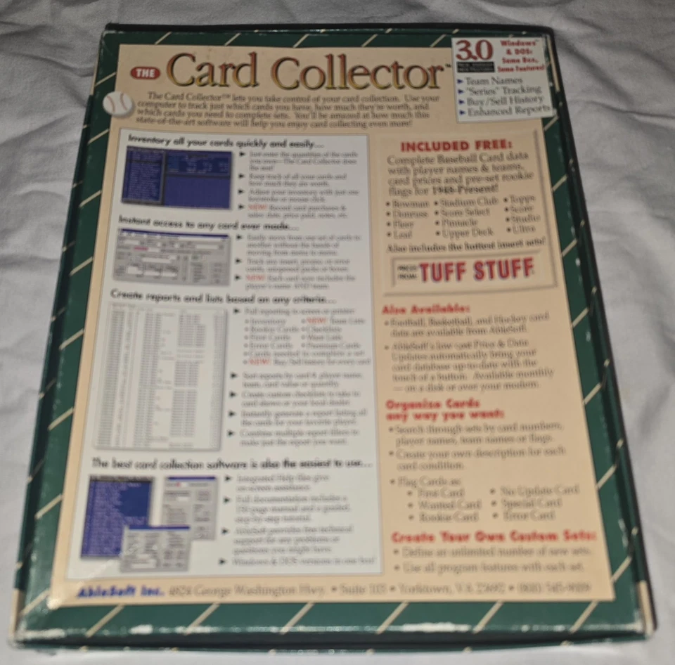 COMPLETE The Card Collector 3.0 BASEBALL Big Box Windows DOS 1994 TUFF STUFF 3.5 - Image 2 of 4