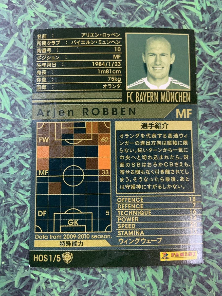 Panini WCCF 2009-10 Arjen Robben Bayern Munchen Refractor Soccer