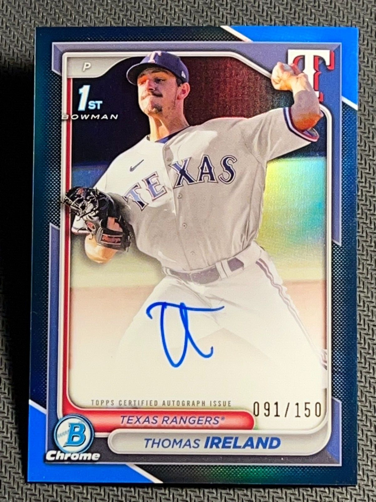 2024 Bowman Chrome 1st BLUE REFRACTOR PROSPECT ROOKIE AUTO Thomas Ireland  /150