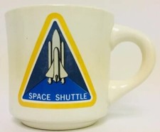 Vintage Space Shuttle Coffee Mug Tea Cup White Ceramic Retro Graphic Image Drink