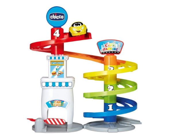 Chicco Parking Touch, Juguete Interactivo, 4 Niveles De Toboganes Con Efecto Esp