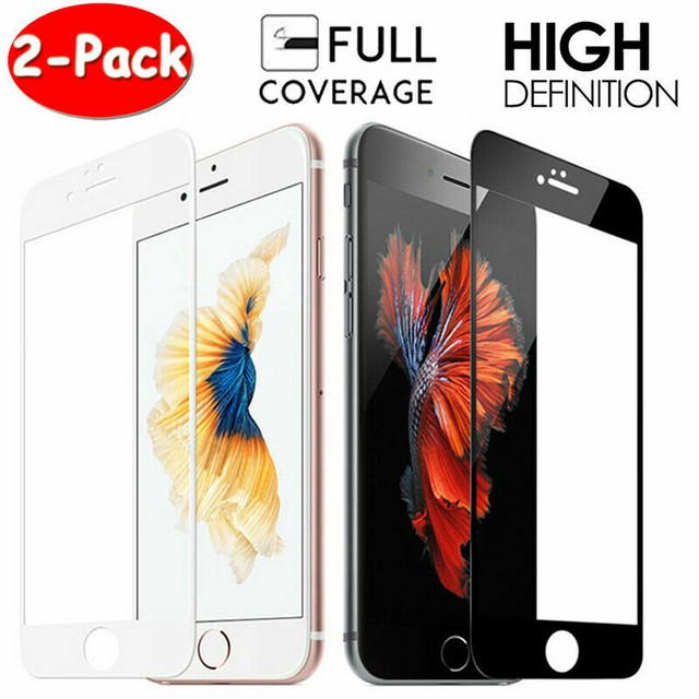 2Pack FULL COVER Tempered Glass Screen Protector Fit For iPhone SE 8 7