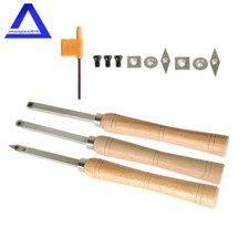 Carbide Woodturning Tool Mini Size Diamond Shape Round and Square 3 Pcs