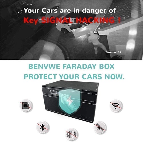 Car Key Signal Blocker Box Keyless Faraday Box Anti-Theft Safety Blocking Pouch - Bild 6 von 11