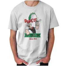 Vegan Vegetarian Gym Vintage Popeye Spinach Womens or Mens Crewneck T Shirt Tee