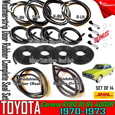 For Toyota Corona RT80 RT81 Sedan 1970-73 Weatherstrip Rubber Seal Complete Set