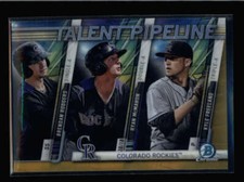 RODGERS / MCMAHON + 2017 BOWMAN CHROME #COL TALENT PIPELINE GOLD #33/50 AZ8569