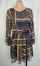 SAGE The Label Floral Multicolor Boho Hippie Peasant Long Sleeve Dress NWT