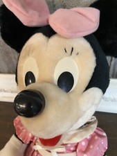 Vintage 80s Playskool Walt Disney Pink Polka Dot Stuffed Minnie Mouse 70135