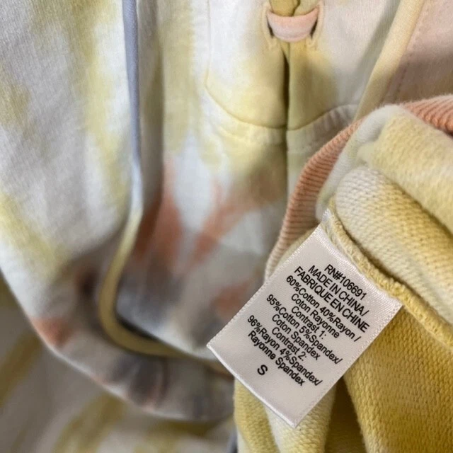 Young Fabulous and Broke Sweatshirt Womens Small Tie Neck Pullover Tie Dye - Image 4 of 4