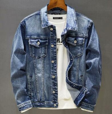 Men's Autumn Denim Jacket Fashion Coat Clothes Trendy Teenagers Long Sleeve Top