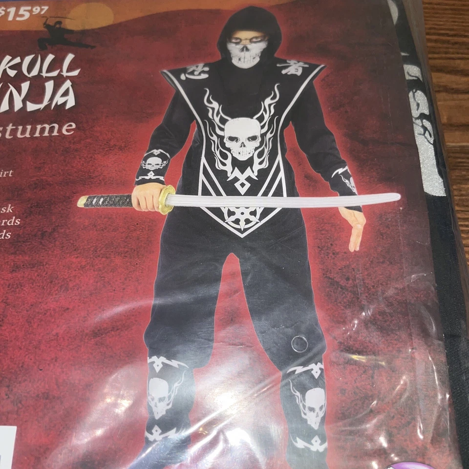 Skull Ninja Costume Silver Boys Youth Kids Small 6 Halloween Fun World Halloween - Image 2 of 4