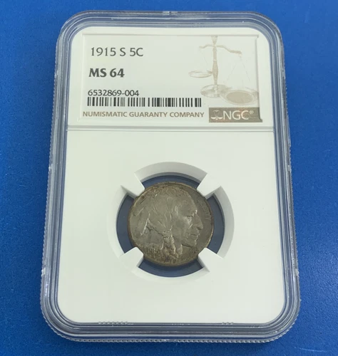 1915 S San Francisco 5c Buffalo Nickel NGC MS64 Better Date Graded Coin