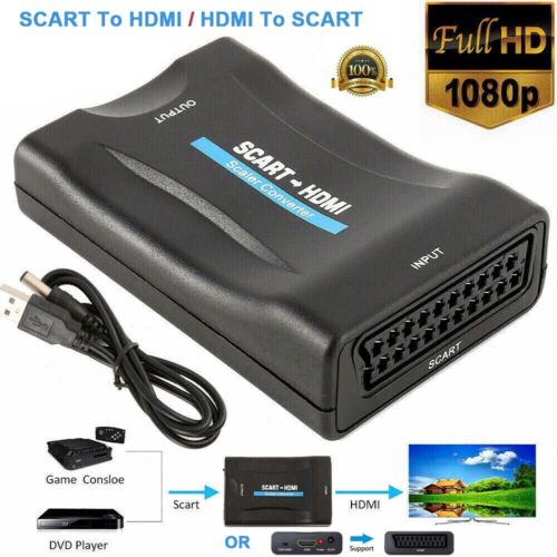 1080P SCART To HDMI MHL Converter Video Audio AV Digital Signal Adapter Receiver - Picture 1 of 18