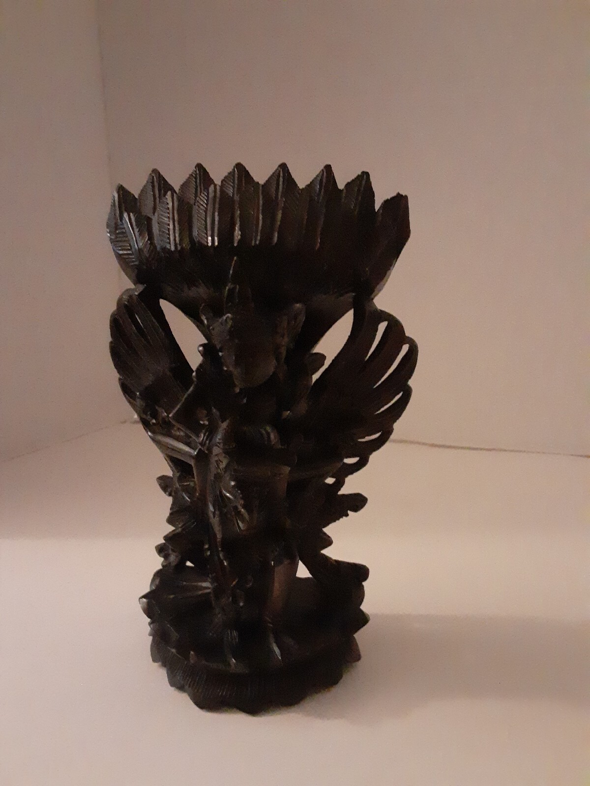 Vintage Balinese Sculpture Vishnu Riding Garuda India Hindu Figurine
