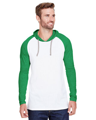 LAT Men's Hooded Raglan Long Sleeve Fine Jersey T-Shirt - 6917