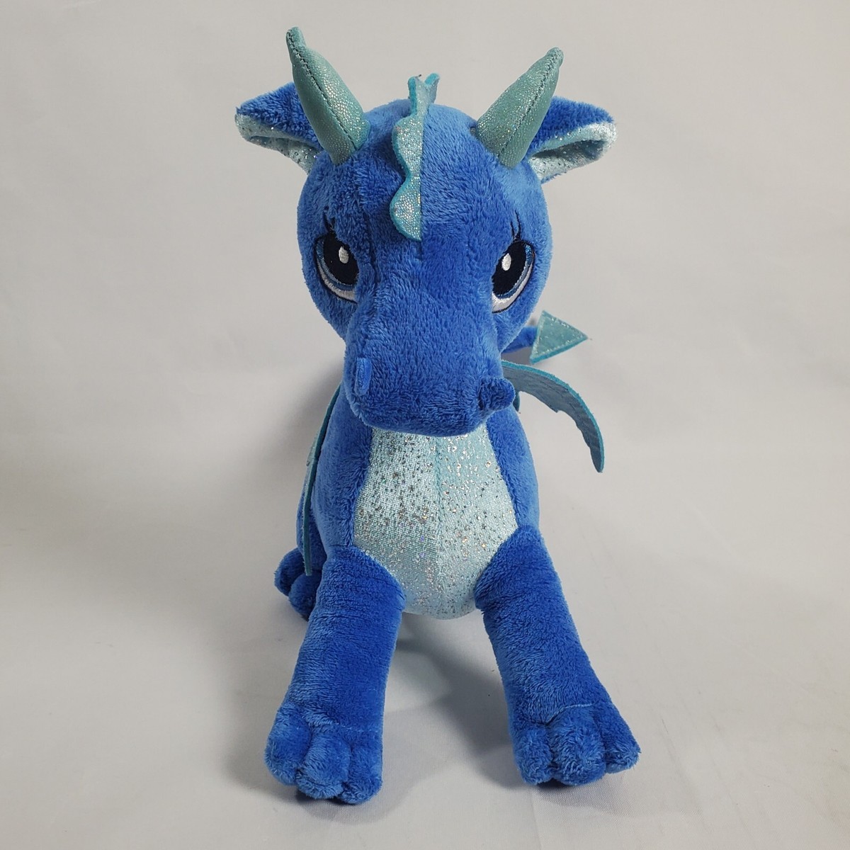 Blue Fantasy Dragon Toy Aurora Enchanting Sparkle Tales Indigo Dragon Plush  - 12 Inch Blue Fantasy Stuffed Animal Bean Pellet Stuffed Dragon, image size:1200x1200