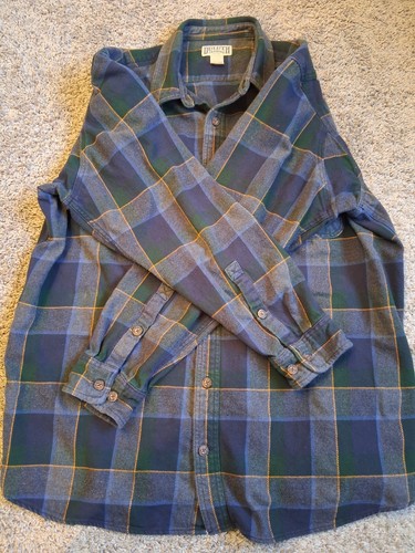 Duluth Trading Burlyweight Heavy Flannel Shirt Blue/Green 2XL TALL Size - Picture 11 of 17