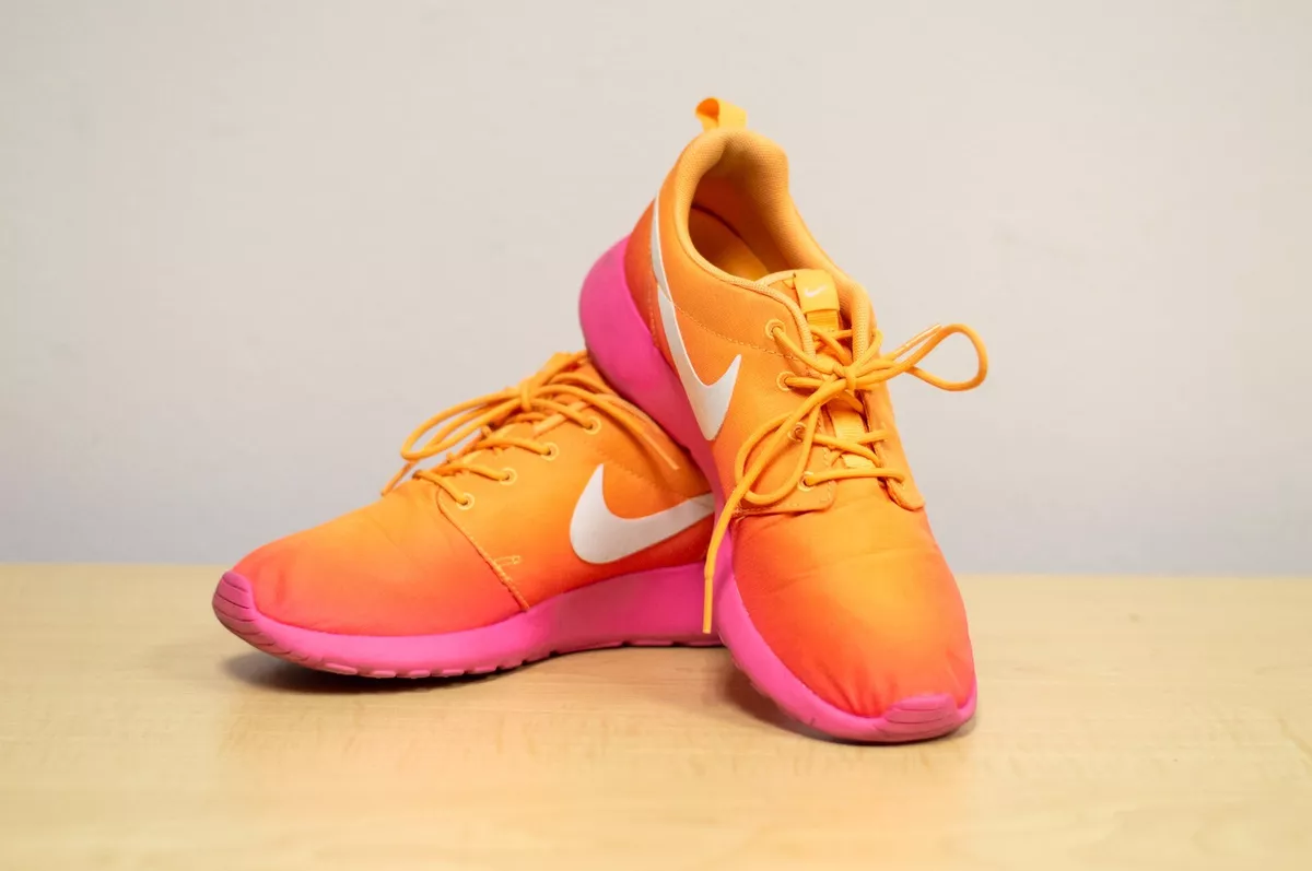 Nike Roshe Women&#039;s 7.5 Pink Orange Ombre Athletic Running Training Sneaker eBay