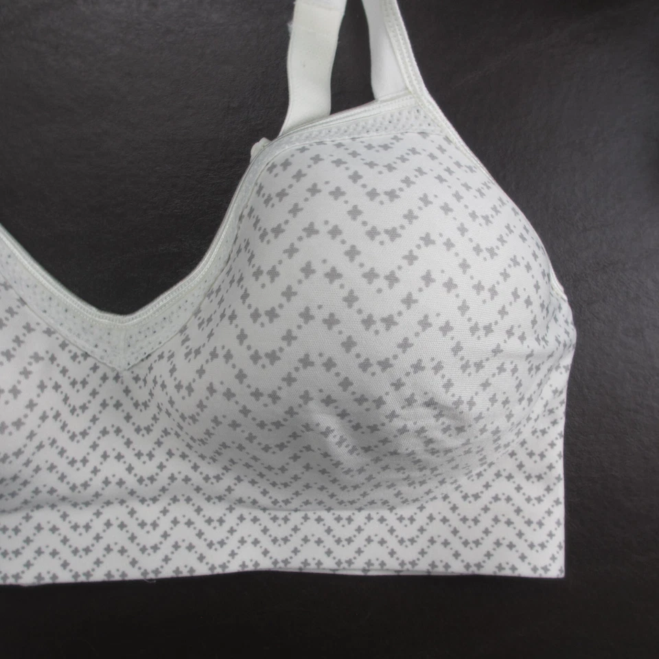 Бюстгальтер Hanes L белый в горошек беспроводной регулируемый с застежкой сзади - Изображение 4 из 4