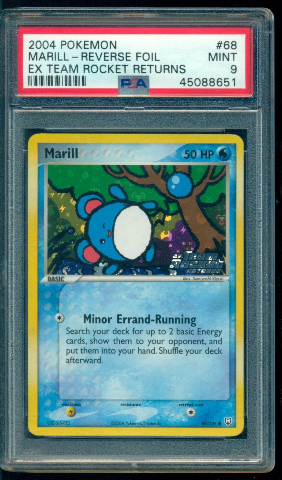 2004 Pokemon Team Rocket Returns #68 Marill Reverse Holo PSA 9 Mint