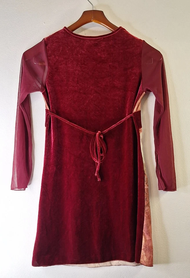 Top vintage de terciopelo transparente de malla floral Y2K para mujer talla L Babydoll Boho Festival años 90 Foto 2 de 4