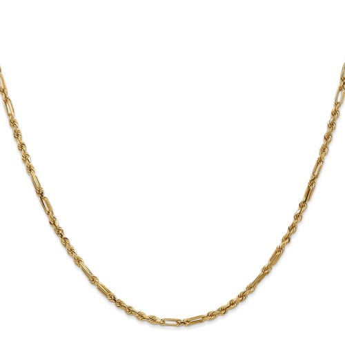 Real 14K Yellow Gold 2.5mm Diamond Cut Milano Rope Chain; 16 inch; Lobster - 第 3/7 張圖片