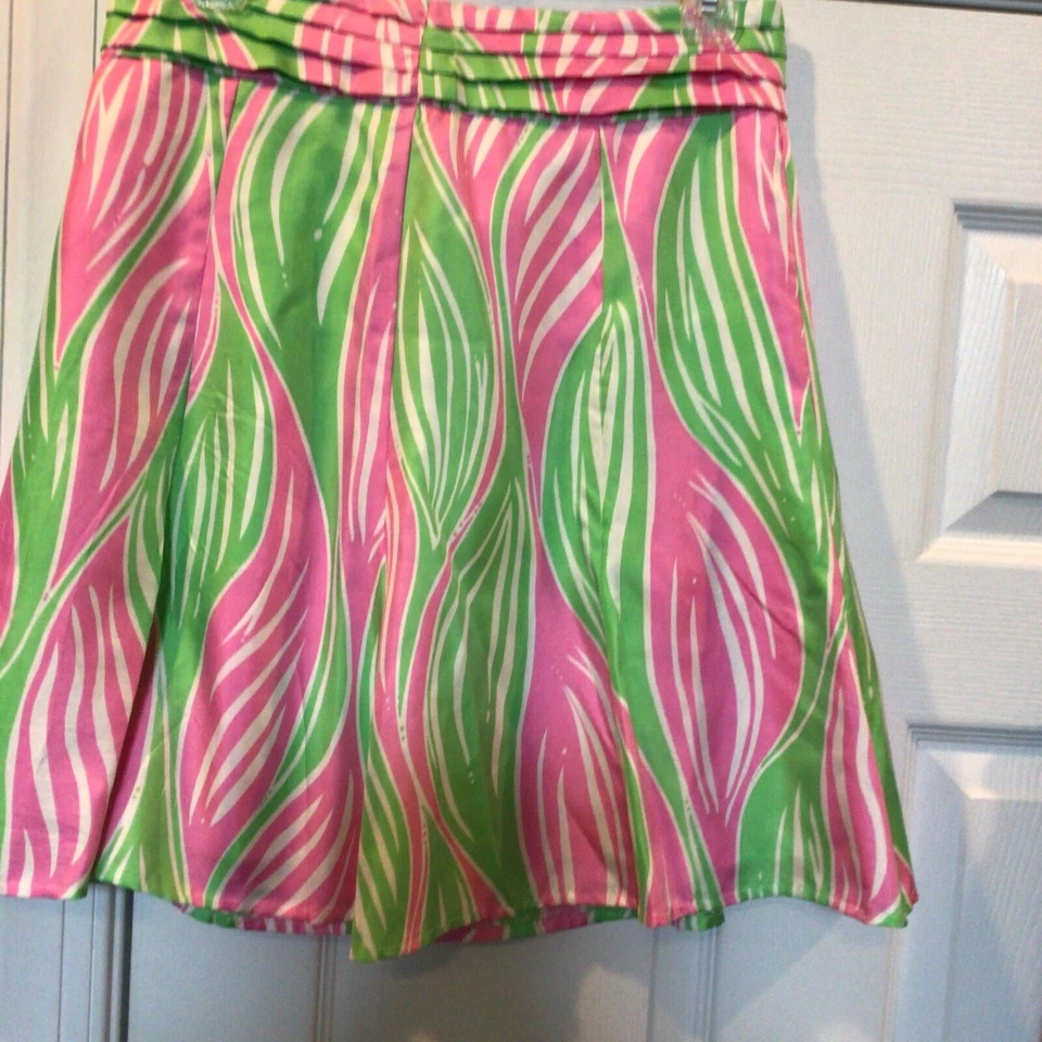 FALDA PLISADA ACAMPANADA SEDA LILLY PULITZER Rosa/Blanco/Ver Medidas Foto 2 de 4