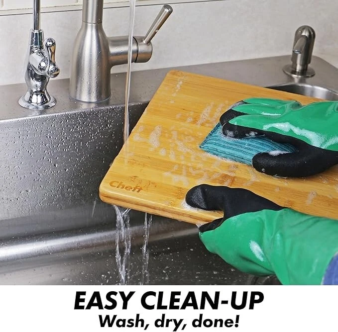 Cheft 3pc Bamboo Cutting Board Set - Thick Wood Serving Boards For Kitchen - Image 4 of 4